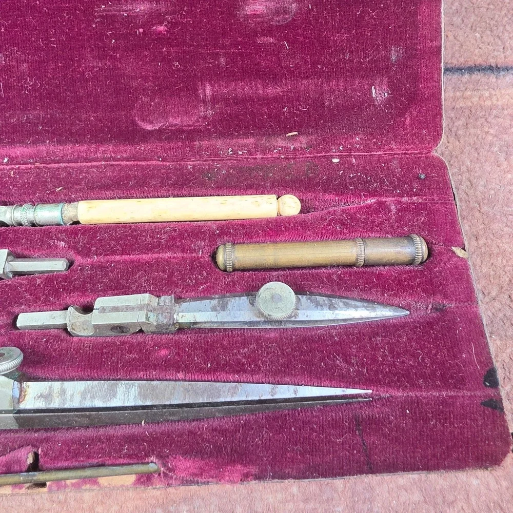 Palette Art Co Drafting Set Professional OS Silver Good Antique Drawing Tools
